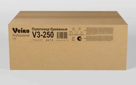 Вик: Полотенца бумажные V 1сл 250л 21х23 белые СЫКТЫВКАР Lite