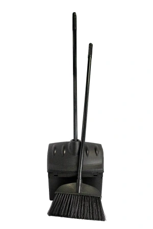 Вик: Совок-контейнер с крышкой + щетка черный MRY