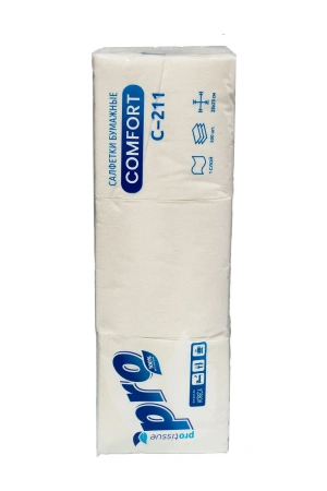 Бумажные салфетки: столовые 1сл 500листов 23х23 PROtissue белые