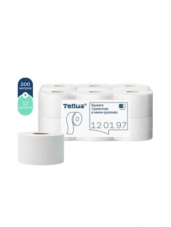 ТОРК: Tellus Бумага туалетная T2 Стандарт 1сл 200м/9,5 белая