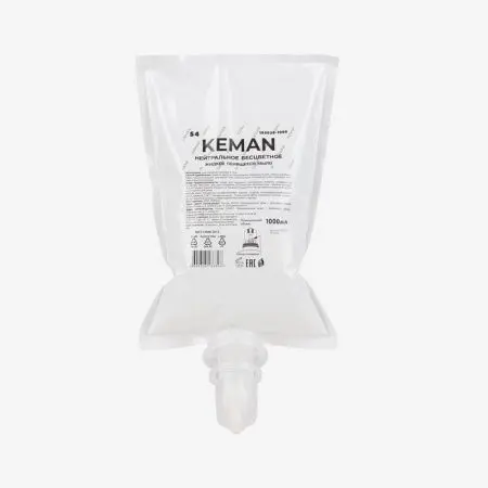 Кеман: Мыло жидкое пенящееся 1000 мл нейтральное в картридже бесцветное с отдушкой (S4)