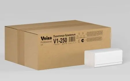 Вик: Полотенца бумажные V 1сл 250л 21х21,6см натуральный СЫКТЫВКАР Lite