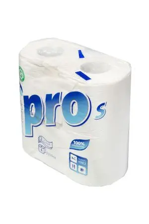 Бумага туалетная: 2сл 23м целлюлоза цвет белый PROtissue /пач.=4 шт.