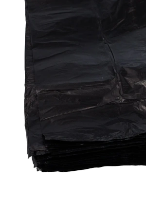 Одноразовая продукция: Пакет-майка полиэтиленовый 30+16х55см 13 мкм черный /пач.=100 шт.