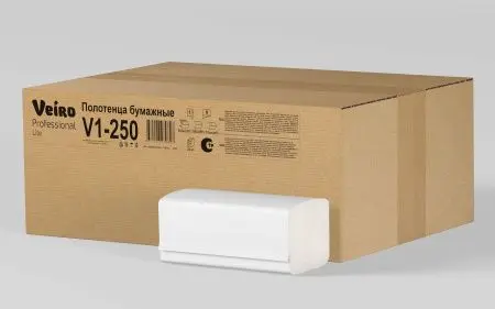 Вик: Полотенца бумажные V 1сл 250л 21х21,6см натуральный СЫКТЫВКАР Lite