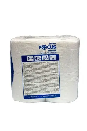 Бумага туалетная: 2сл 22м целлюлоза цвет белый ХАЯТ ФОКУС Оптимум /пач.=4 шт.