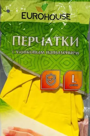 Перчатки: резиновые латексные плотность нормал L с минимальным хлопковым напылением