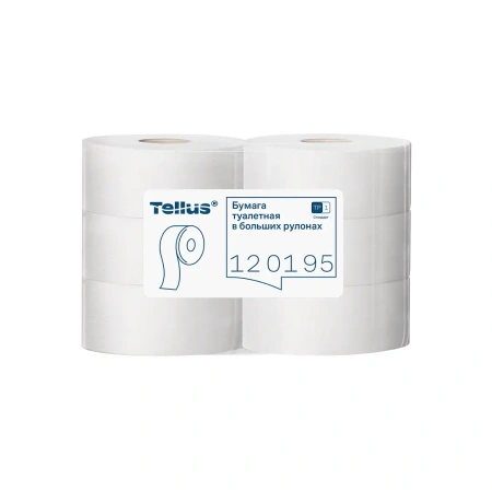 ТОРК: Tellus Бумага туалетная T1 Стандарт 1сл 525м/9,5 белая