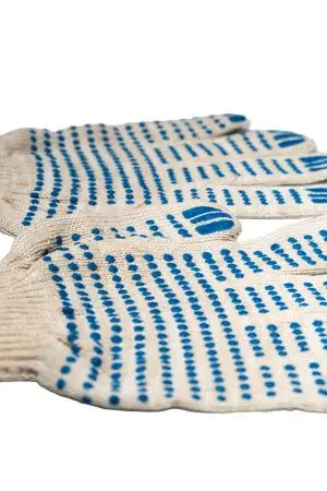 Перчатки: х/б вязаные с ПВХ 5-ти ниточные белые