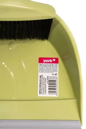 Хозяйственный инвентарь: Совок для мусора пластик со щеткой "Лень" YORK