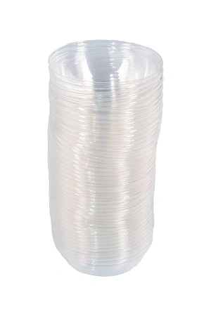 Фото №3 - Одноразовая продукция: Крышка к стакану d=95 мм купольная без отверстия ПЭТ прозрачная