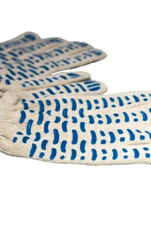 Перчатки: х/б вязаные с ПВХ 5-ти ниточные Люкс-Волна /шт.=2