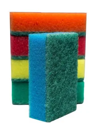 Губки,скрабы: для посуды VCLEAN Макси СУПЕР 9.5х6.5х3 поролон+абразив /пач.=5 шт.