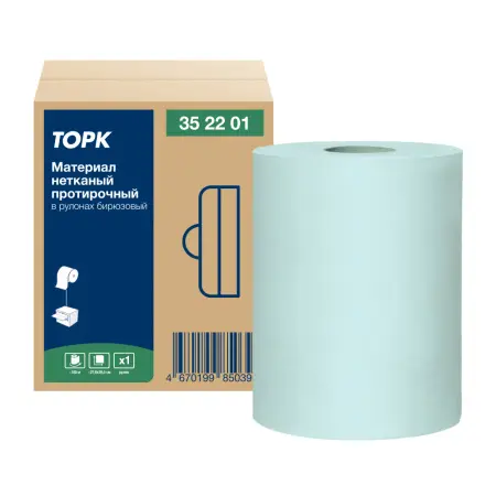 Tork: Салфетка Advanced 1сл 100м/253л нетканый материал протирочная бирюзовая