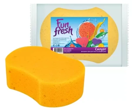 Губки,скрабы: для тела СИЛУЭТ поролоновая овальная вогнутая