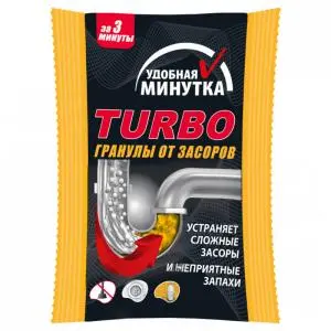 Чистящее средство: УДОБНАЯ МИНУТКА TURBO 70г гранулы от засоров
