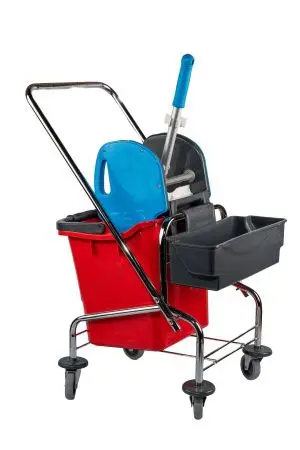 Вик: Тележка 1х25л хром + отжим + дополнительная корзина