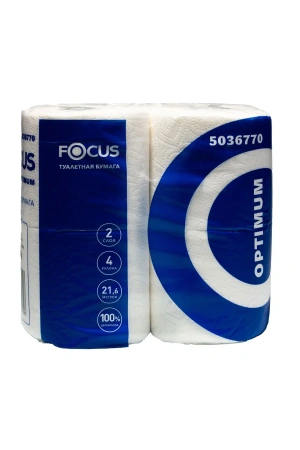 Бумага туалетная: 2сл 22м целлюлоза цвет белый ХАЯТ ФОКУС Оптимум /пач.=4 шт.