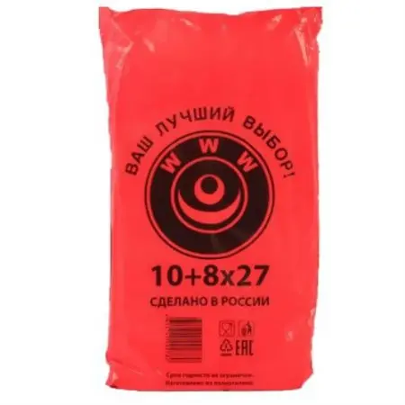Одноразовая продукция: Пакет фасовочный 10+8х27 ПНД в пластах /пач.=1000 шт.