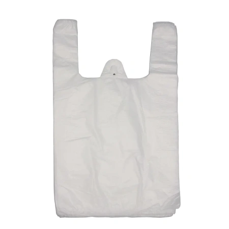 Одноразовая продукция: Пакет-майка полиэтиленовый 28х14х50см 15 мкм белый /пач.=100 шт.