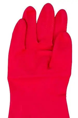 Фото №11 - Vileda: Перчатки многоцелевые L красный резиновые