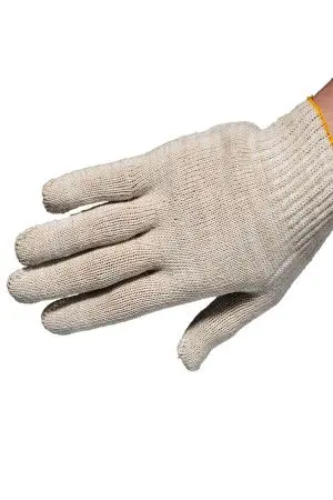 Перчатки: х/б вязаные с ПВХ 5-ти ниточные белые