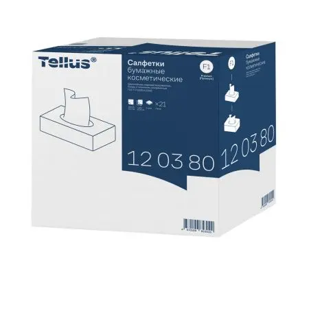 ТОРК: Tellus Салфетки *F1 Премиум 2сл 100л 19х21см для лица ультрамягкие белые