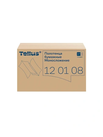 ТОРК: Tellus Полотенца бумажные H3 Синглфолд Стандарт 1сл 250л 23х23см белые